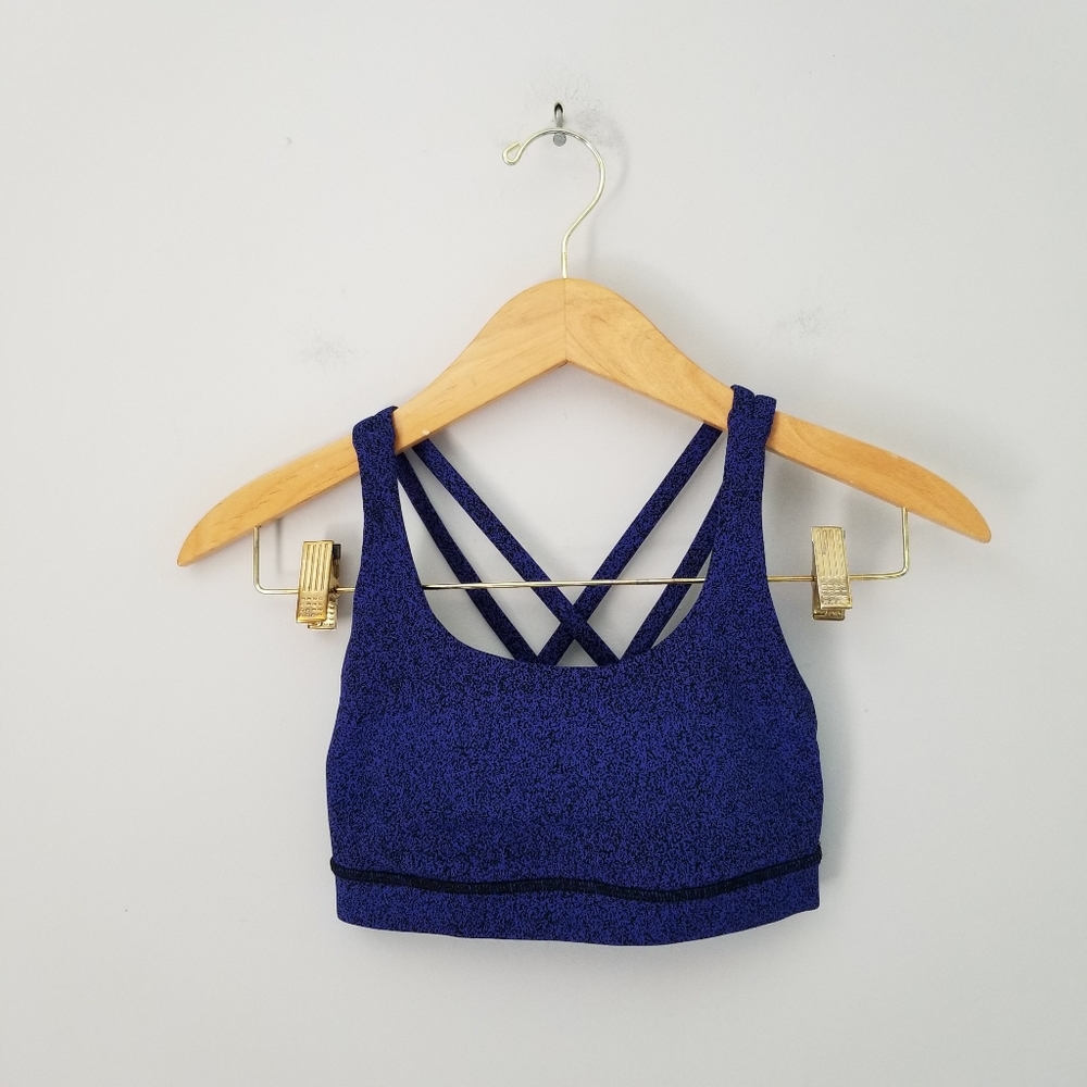 Lululemon Energy Sports Bra Sz 2 Blue Black